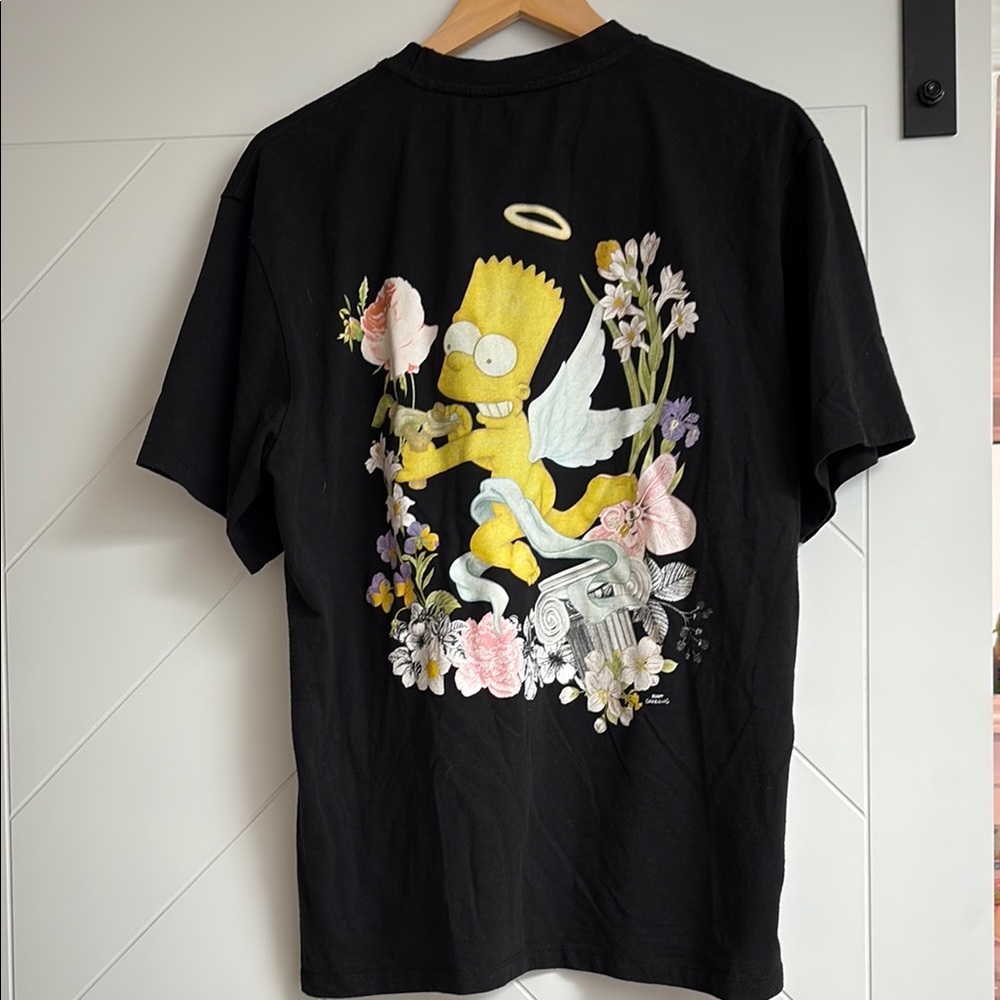 Vintage Pull&Bear Black T-Shirt with The Simpsons Design​